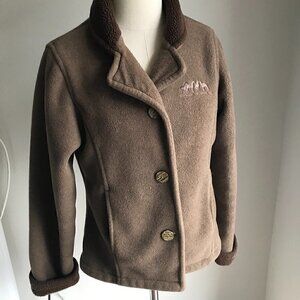 Outback Trading Company Mountain Ponies Fleece  Bone Button Down Jacket Size M
